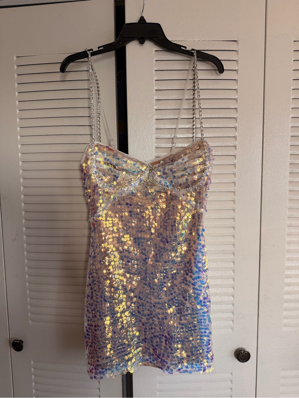 Fashion Nova Iridescent Sequin Mini Dress - Multicolor